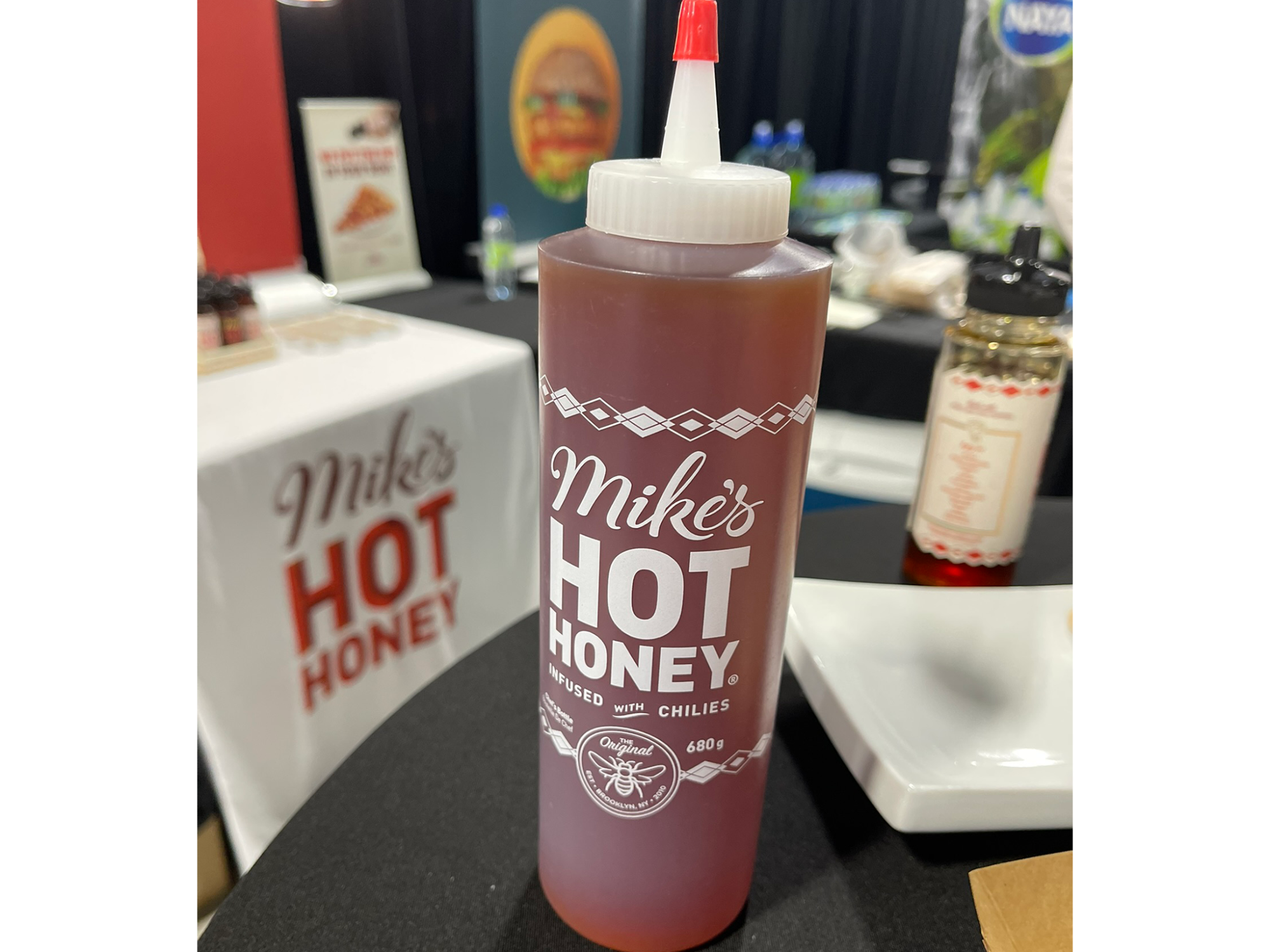 Mike's Hot Honey in a squeeze bottle